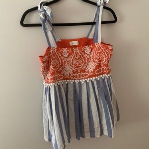 Orange and Blue Summer Tank